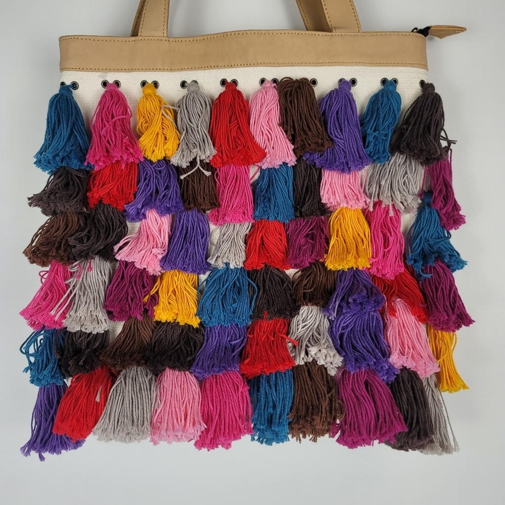 Noonday Collection Colorful La Gloria Tassle Tote Bag - Picture 12 of 15